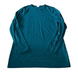 J. Jill teal crew neckline sweater EUC size S